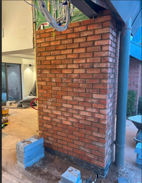 New brick return ready for door installation